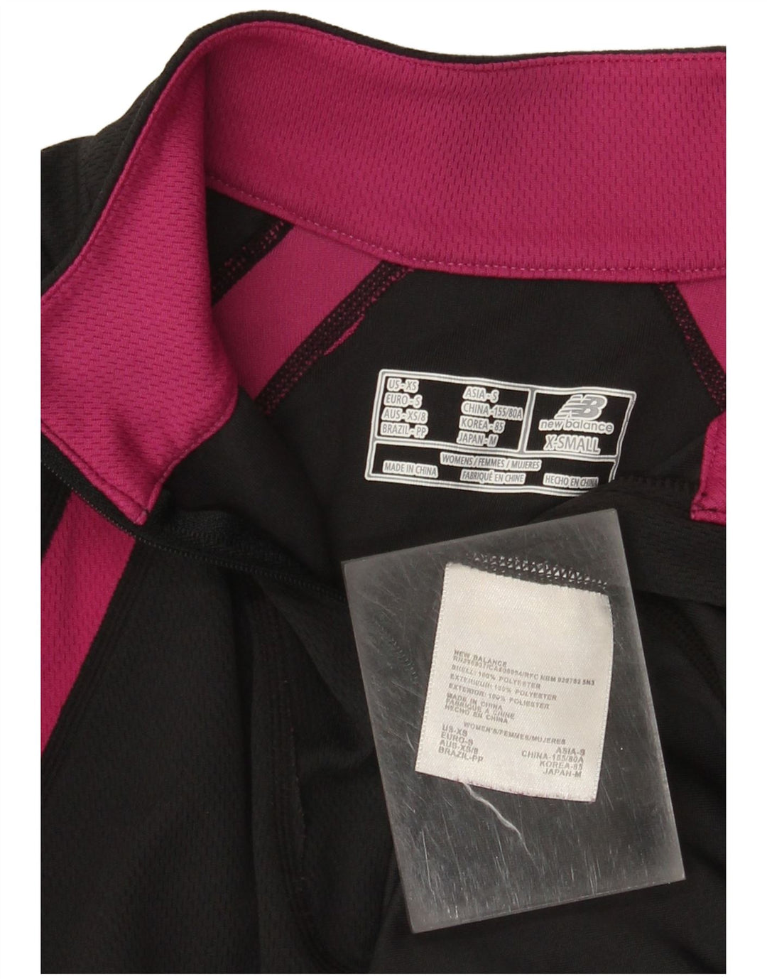 Pulover pentru femei NEW BALANCE Top de trening UK 6 XS Black Colorblock