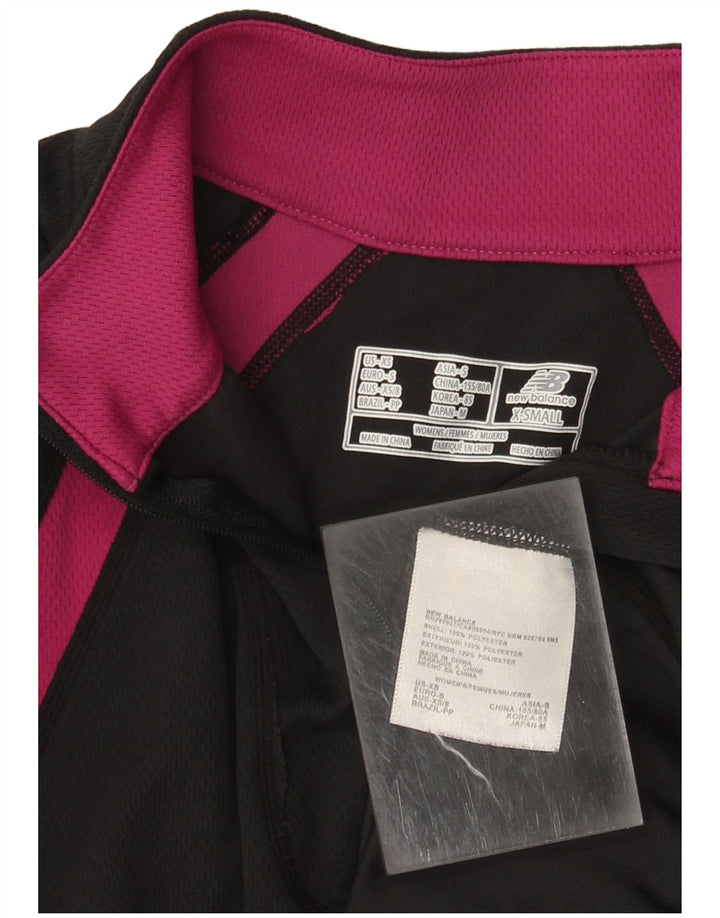 Pulover pentru femei NEW BALANCE Top de trening UK 6 XS Black Colorblock