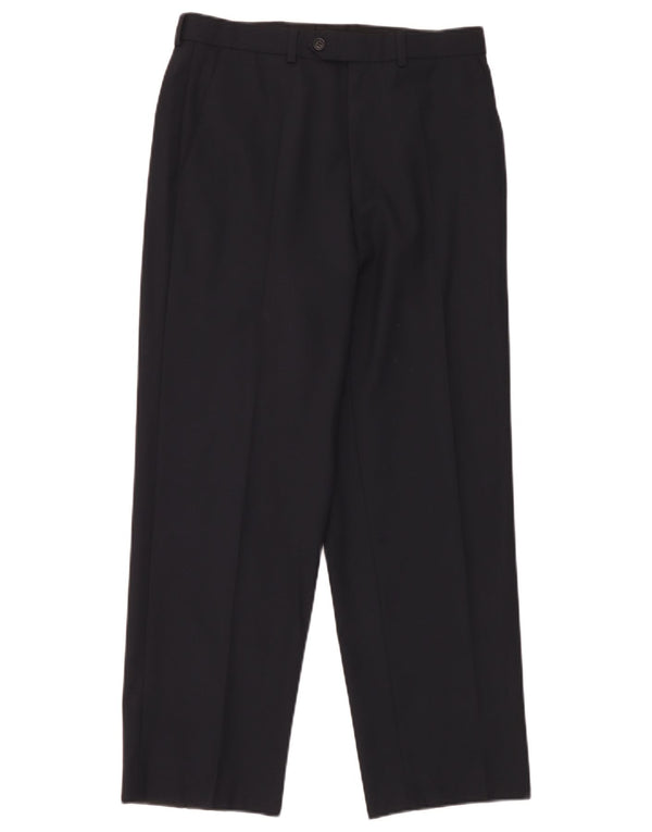 Marks & Spencer Pantaloni drepți pentru bărbați L30 L29 Lână nouă bleumarin