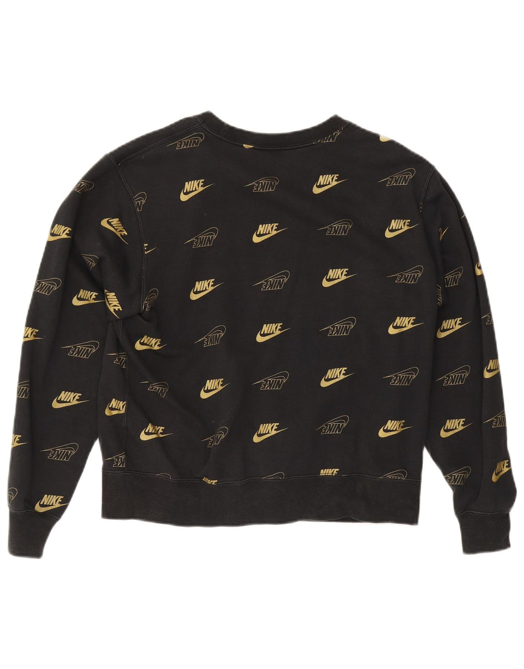 Pulover supradimensionat cu grafic Nike pentru femei UK 10 Bumbac negru mic