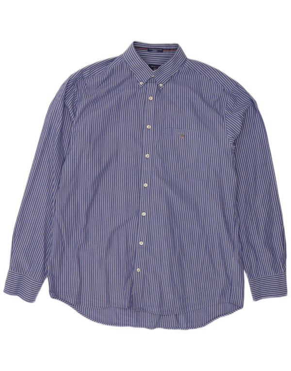 Cămașă Gant pentru bărbați cu tăiere obișnuită Mărimea 43/44 17 1/2 XL Bumbac cu dungi albastre