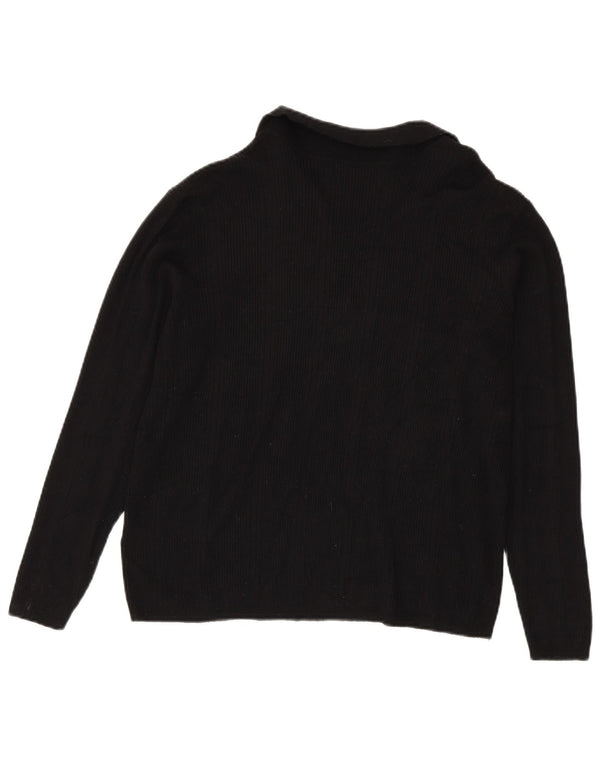 Pulover pentru femei Marks & Spencer, cu gât polo, UK 18 XL, viscoză neagră