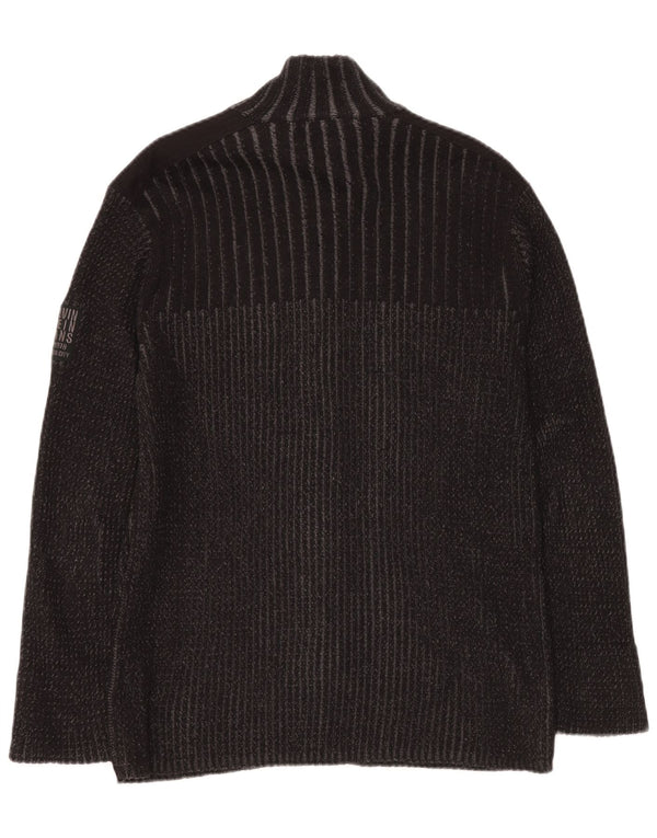 Pulover cardigan pentru femei CALVIN KLEIN JEANS UK 14 mare bumbac gri