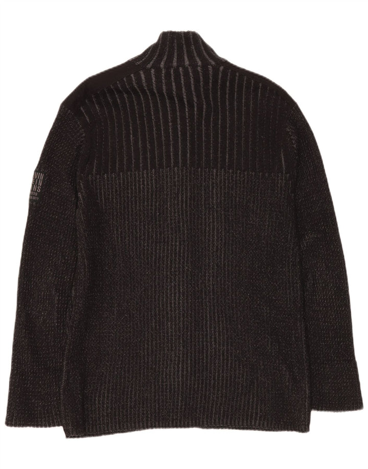 Pulover cardigan pentru femei CALVIN KLEIN JEANS UK 14 mare bumbac gri