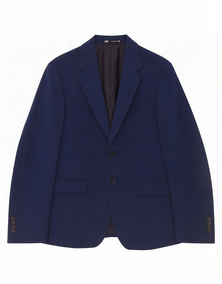 Blazer pentru bărbați Zara cu 2 nasturi EU 46 Mic Bleumarin