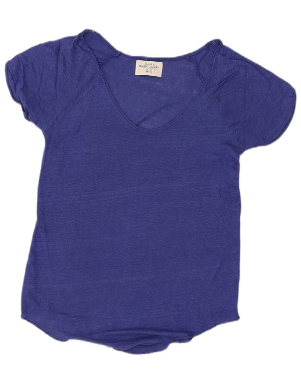 Tricou pentru femei Zara UK 14 Medium Blue Flecked