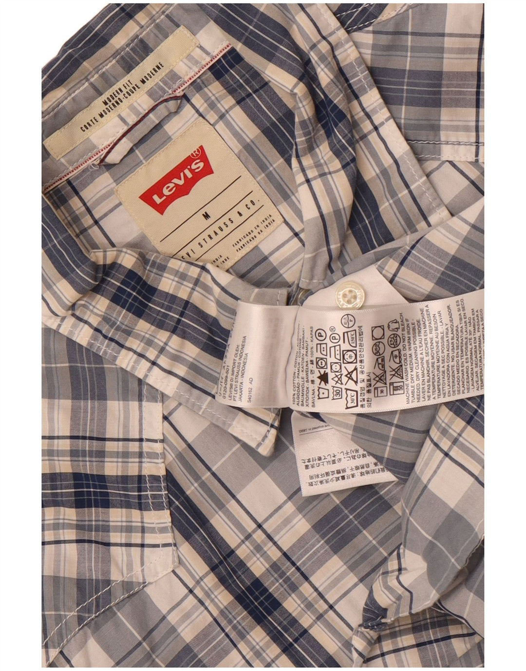 Cămașă pentru bărbați Levi's Modern Fit, bumbac cu carouri mediu bleumarin