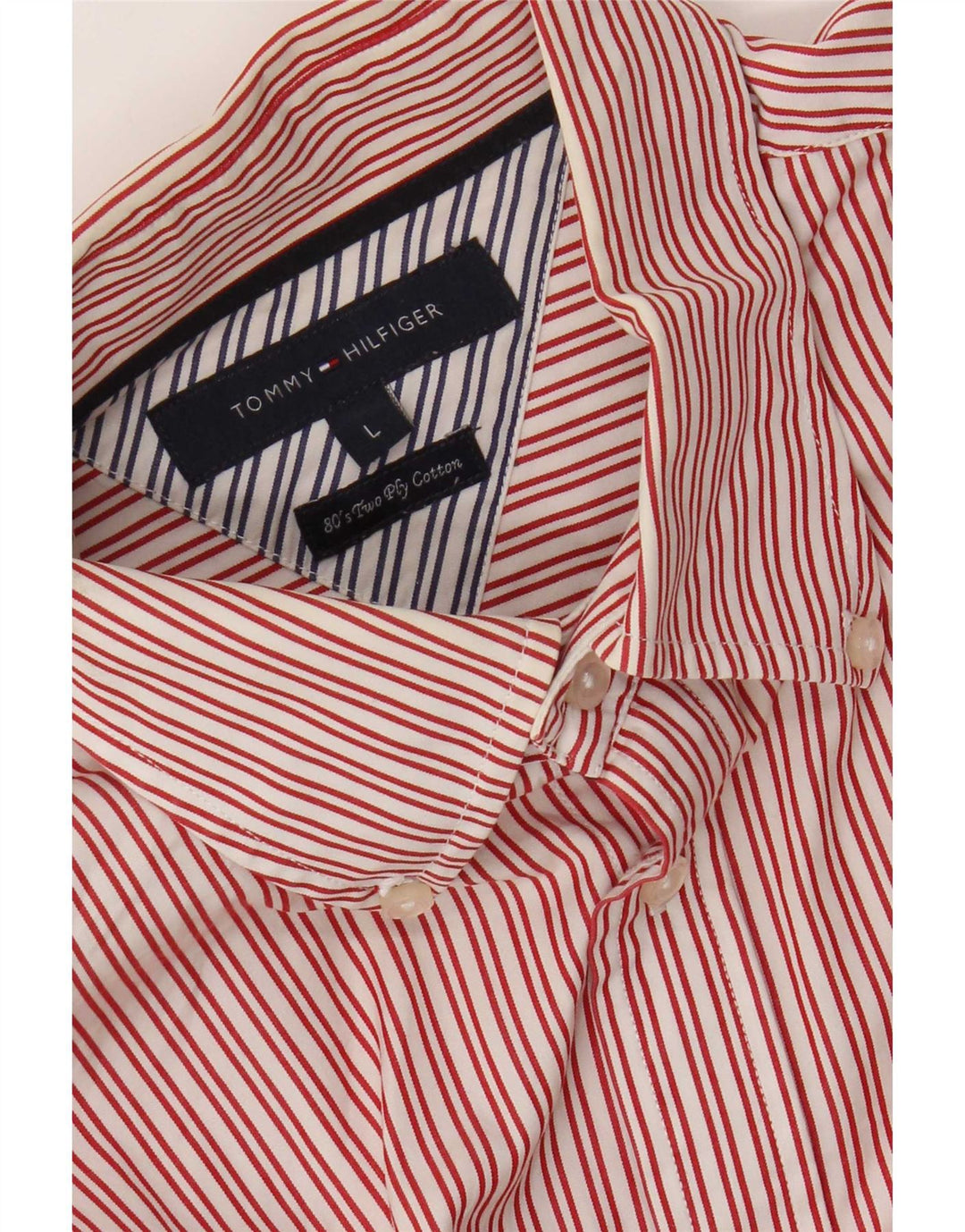 Cămașă pentru bărbați Tommy Hilfiger, bumbac cu dungi roșii mari
