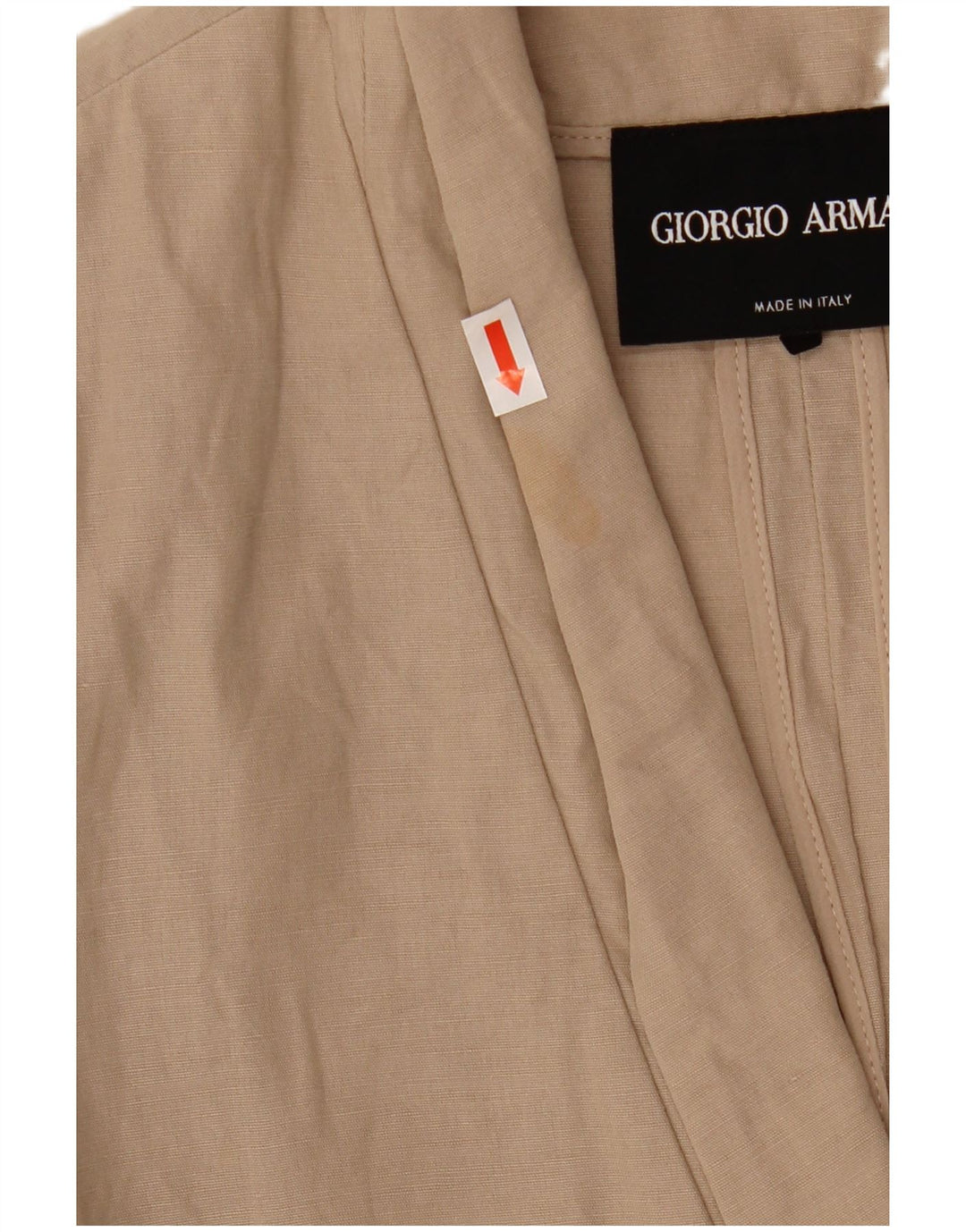 Blazer pentru femei Armani cu 1 nasture, UK 10, bumbac, bej mic