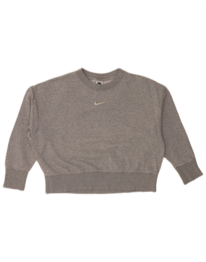 Pulover pentru damă NIKE Crop Batwing, supradimensionat, UK 6 XS, gri