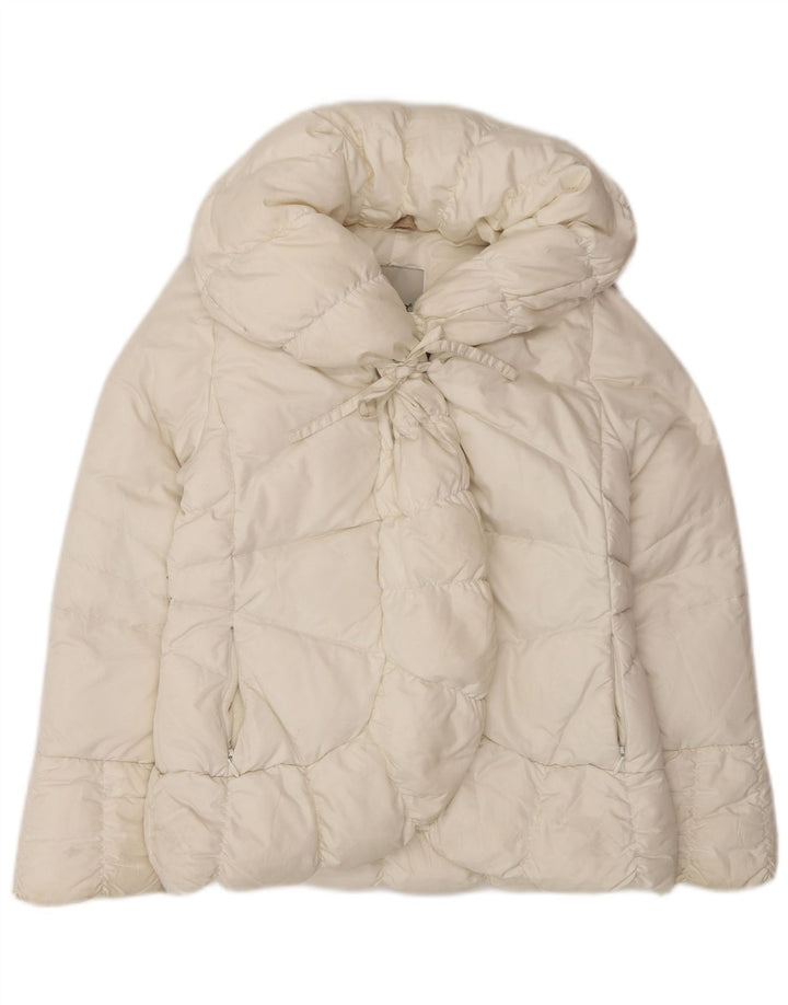 Jachetă căptușită pentru fete Moncler 9-10 ani, nailon alb