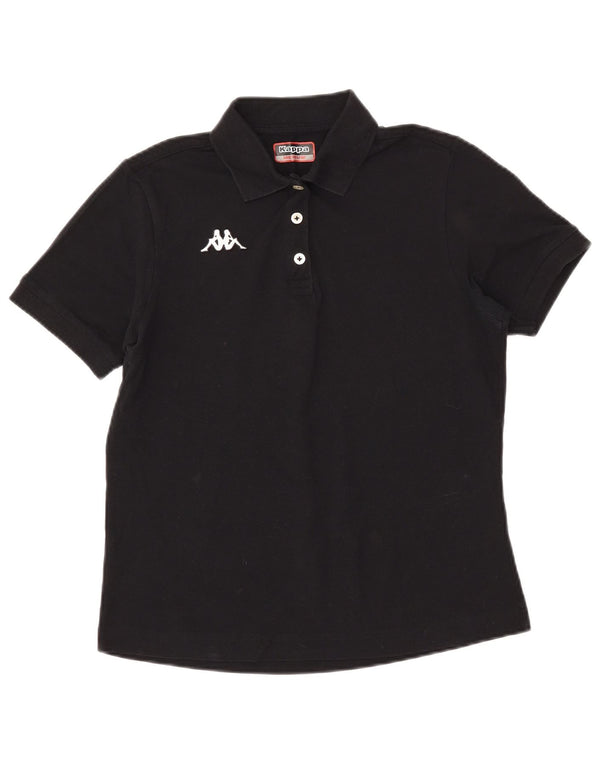 Tricou polo Kappa pentru femei UK 14, bumbac mediu negru