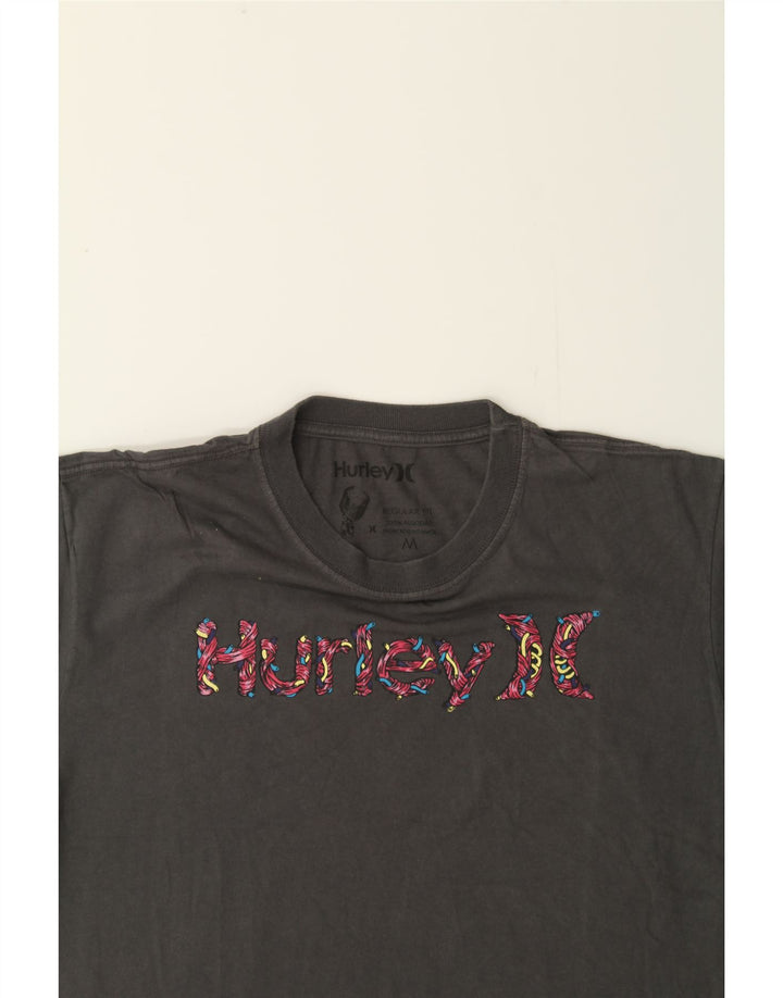 HURLEY Mens Regular Fit Graphic T-Shirt Top Medium Grey Cotton Vintage Hurley and Second-Hand Hurley from Messina Hembry 