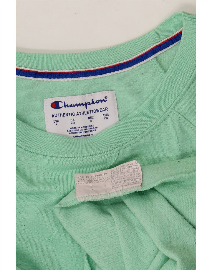 Pulover pentru bărbați CHAMPION Pulover mare din bumbac verde