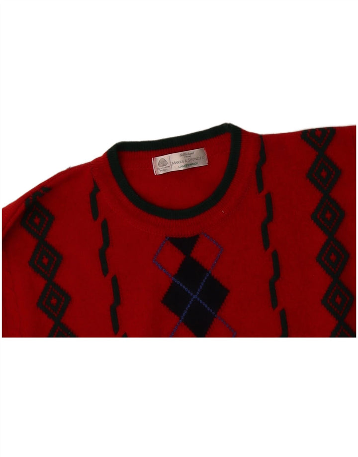 MARKS & SPENCER Womens Crew Neck Jumper Sweater UK 18 XL Red
