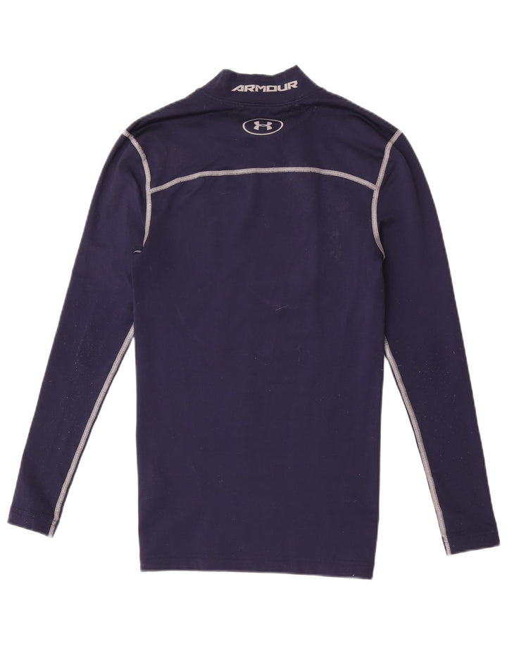 Under Armour Cold Gear Graphic Top cu mânecă lungă pentru bărbați, cu dungi mici, bleumarin