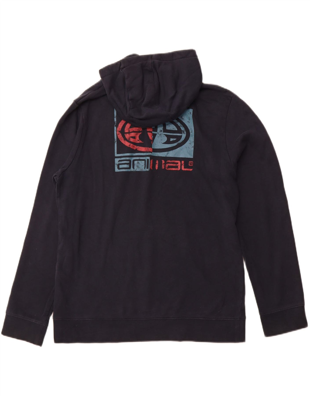 ANIMAL Pulover cu glugă cu grafică pentru bărbați, mare, albastru, bumbac