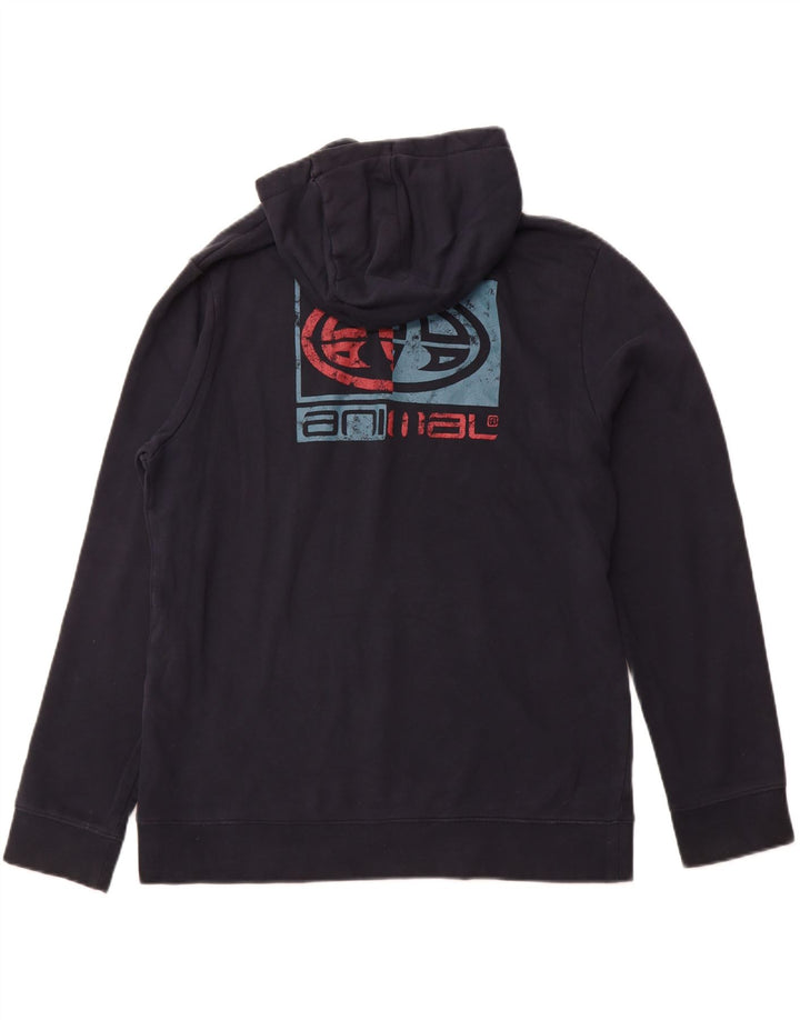 ANIMAL Pulover cu glugă cu grafică pentru bărbați, mare, albastru, bumbac