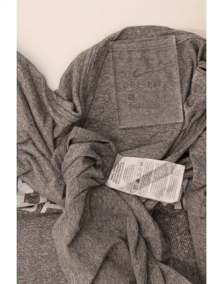 Tricou grafic Nike Dri Fit pentru bărbați Top mare, gri, poliester cu pături