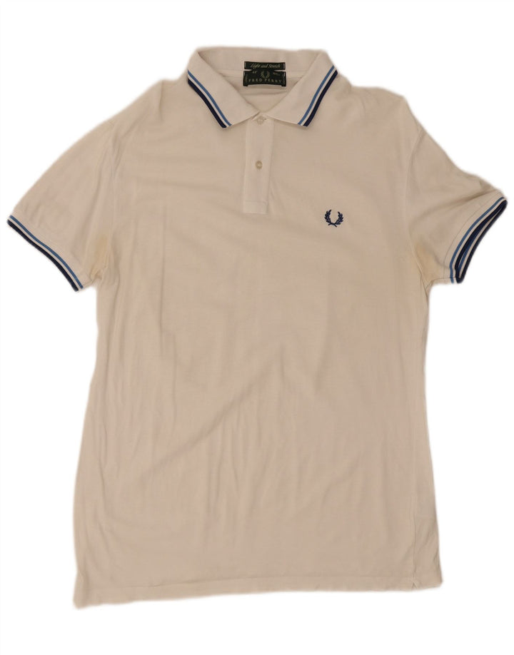 Cămașă polo Fred Perry pentru bărbați, bumbac alb mediu