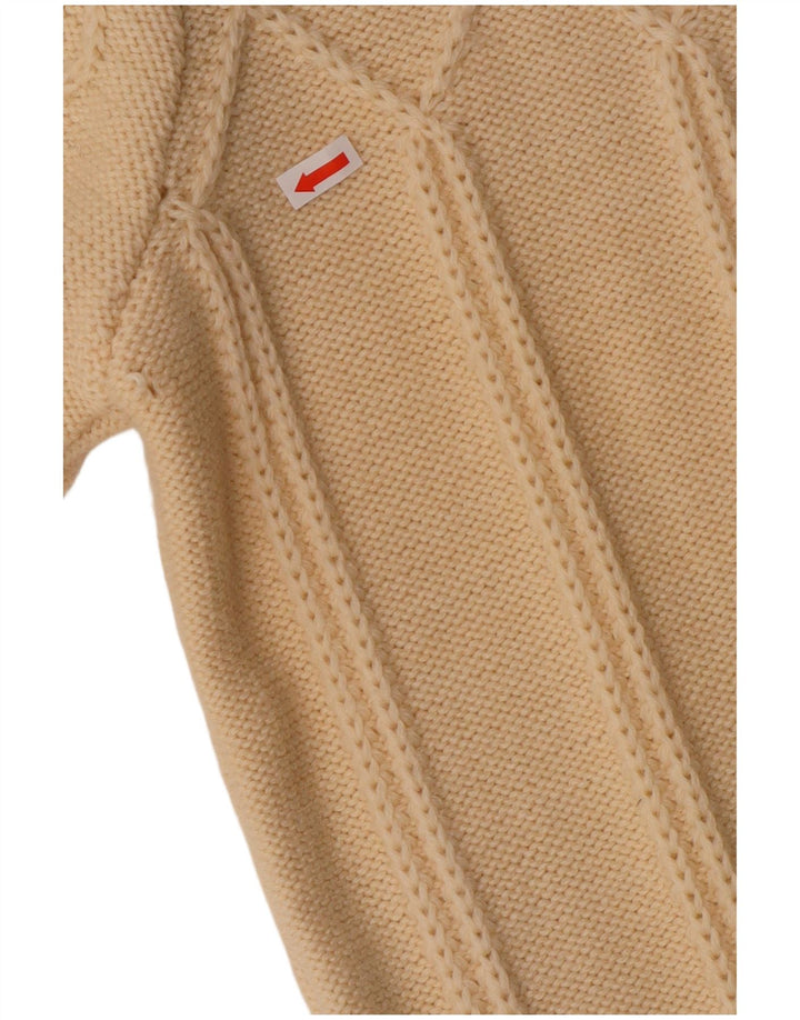 Pulover Cardigan Vintage pentru Damă UK 12 Mediu Lână albă