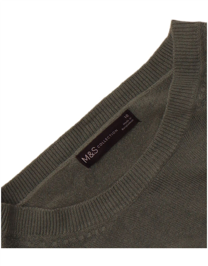 Pulover pentru femei Marks & Spencer, cu gât de barcă, UK 10 Small Khaki