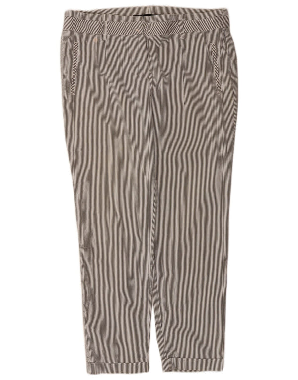 Pantaloni chino slim pentru femei Zara EU 44 XL W34 L28 bumbac alb cu dungi