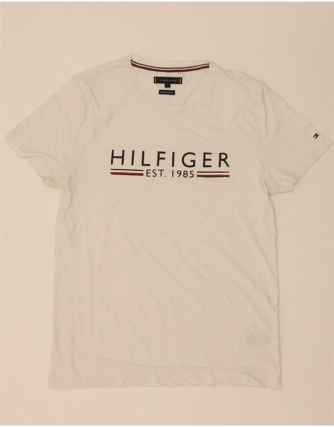 Tricou grafic Tommy Hilfiger pentru bărbați Top, mediu, alb, bumbac