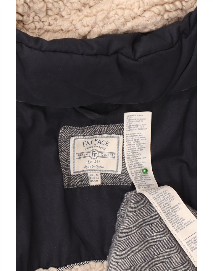 Palton căptușit Sherpa pentru femei Fat Face UK 12 Poliester bleumarin mediu