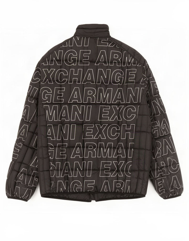 Jachetă căptușită cu grafică pentru bărbați Armani Exchange UK 40 Large Black