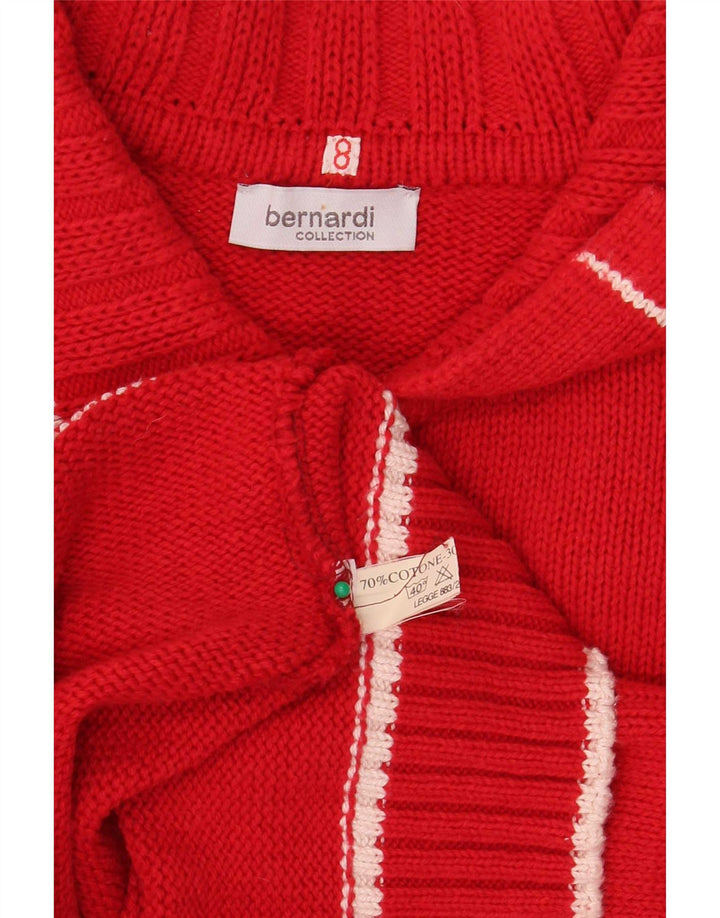Pulover cardigan cu fermoar complet pentru femei Bernardi US 8, bumbac roșu mediu
