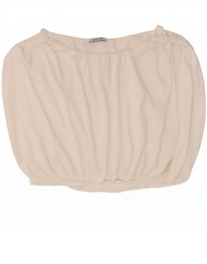 Crop Top fără mâneci pentru femei Zara UK 12 Poliester alb mediu
