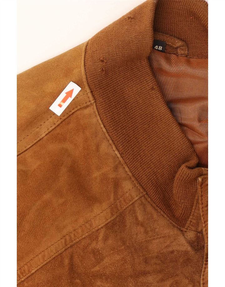 Jachetă Bomber Vintage Bărbați IT 48 Medium Beige Piele