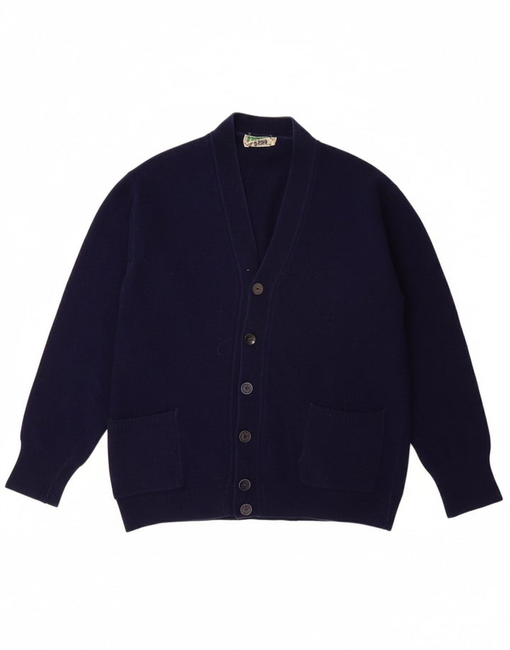 Pulover cardigan pentru băieți BENETTON 13-14 ani Lână bleumarin