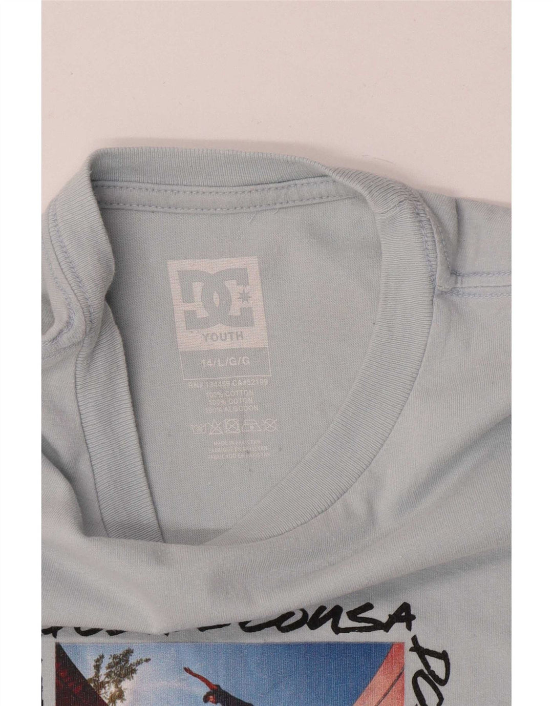 Tricou grafic DC Boys Top 13-14 ani mare bumbac gri