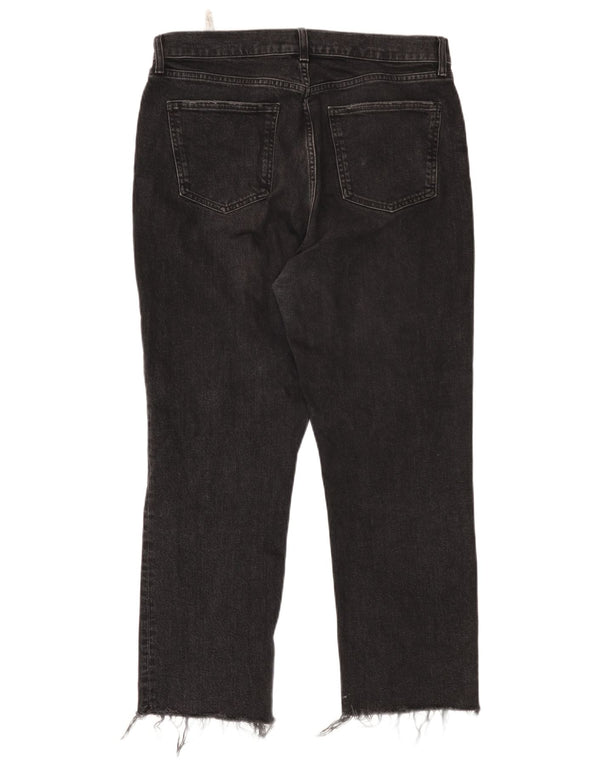 Blugi tăiați pentru femei cu talie înaltă Zara EU 44 XL W34 L25 bumbac negru