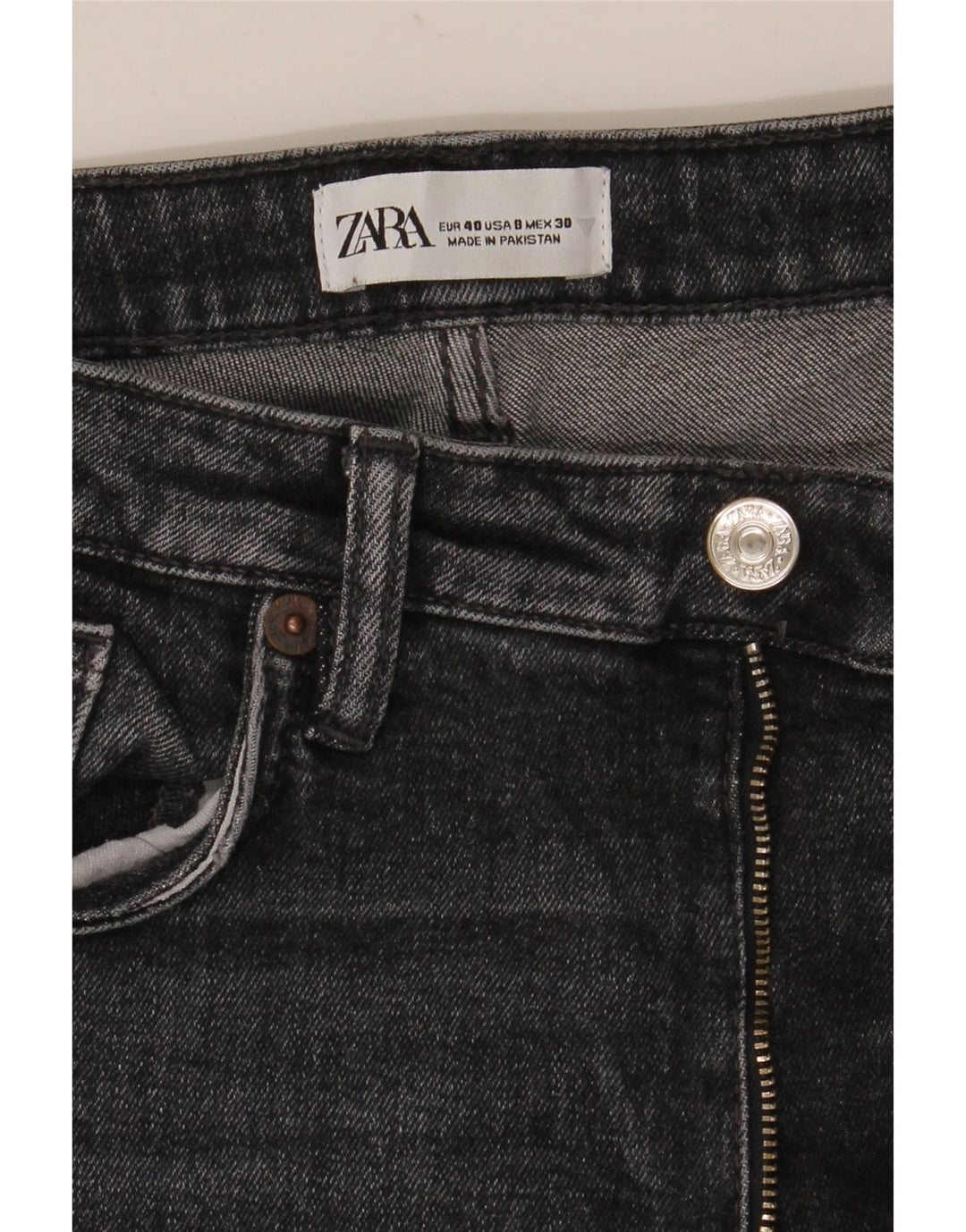 Blugi drepti pentru femei Zara EU 40 Medium W30 L26 Gri
