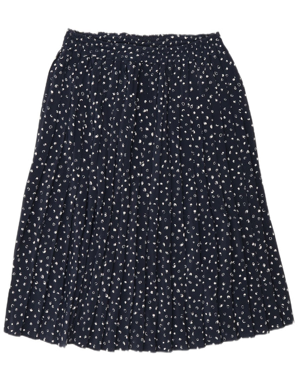 Fustă A-Line plisată Vintage pentru femei W32 mare bleumarin cu pete