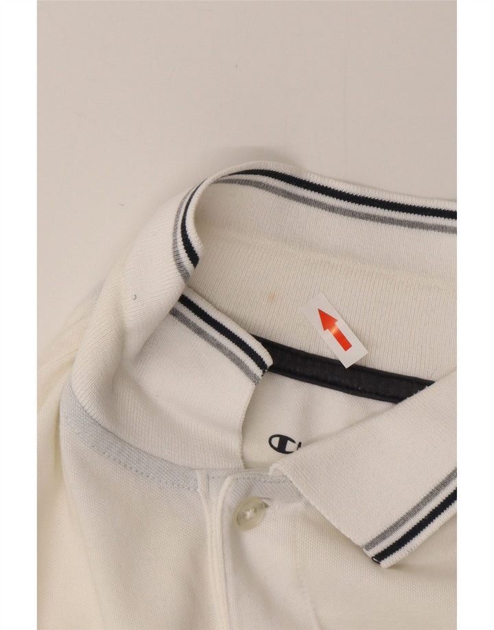 Tricou polo pentru bărbați CHAMPION Easy Fit, mare, alb, din bumbac