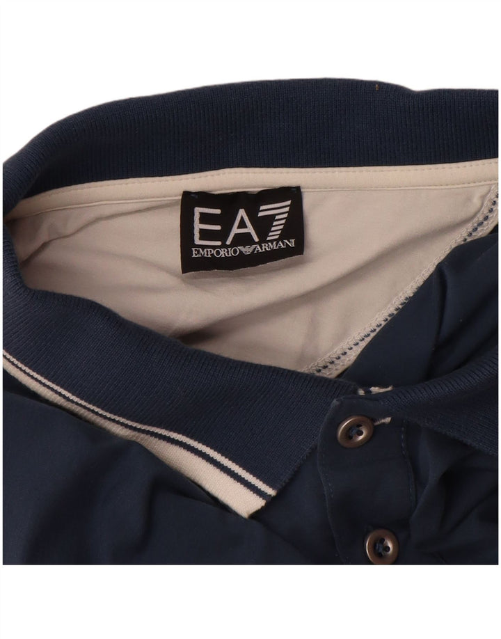 EMPORIO ARMANI Cămașă Polo pentru bărbați 3XL Bumbac Colorblock Albastru