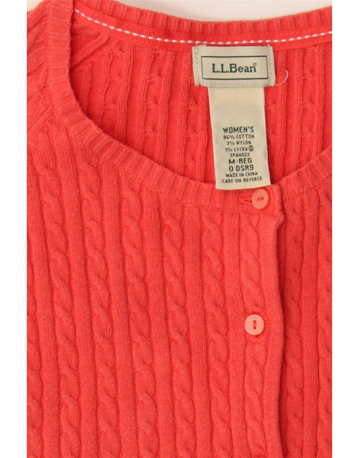 L.L.BEAN Womens Cardigan Sweater UK 12 Medium Orange Cotton Vintage L.L.Bean and Second-Hand L.L.Bean from Messina Hembry 