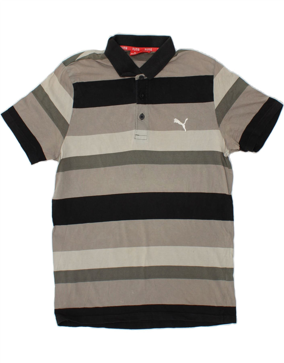 Tricou polo PUMA pentru bărbați, gri mediu cu dungi