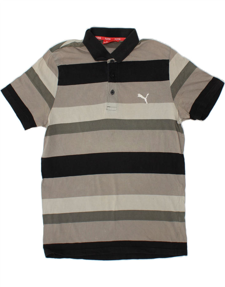 Tricou polo PUMA pentru bărbați, gri mediu cu dungi