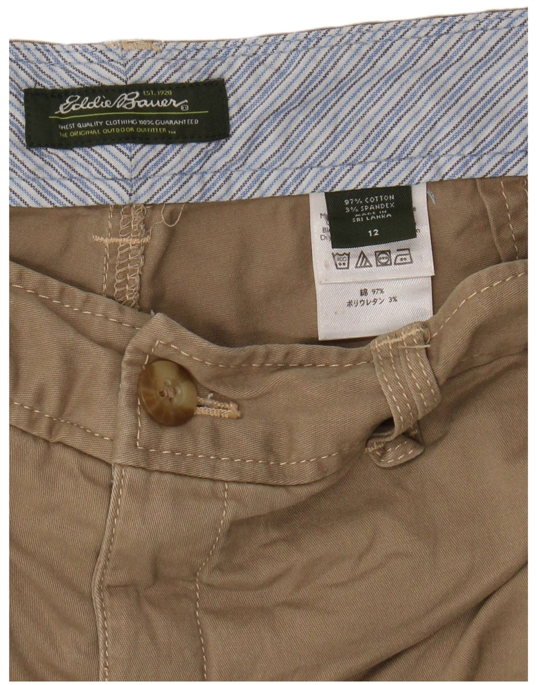 EDDIE BAUER Bermude pentru bărbați US 12 Large W34 Beige Bumbac