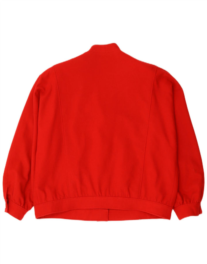 Jachetă bomber supradimensionată vintage pentru femei UK 20 2XL roșu