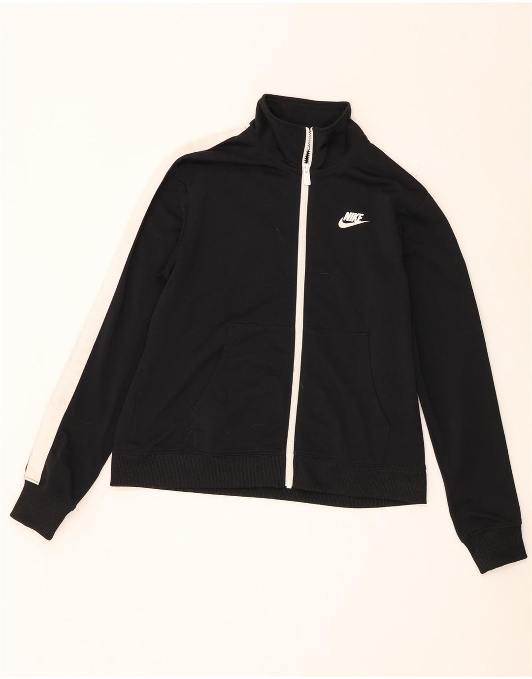 Jachetă de top pentru trening Nike pentru femei UK 14 Medium Black Colorblock Poliester