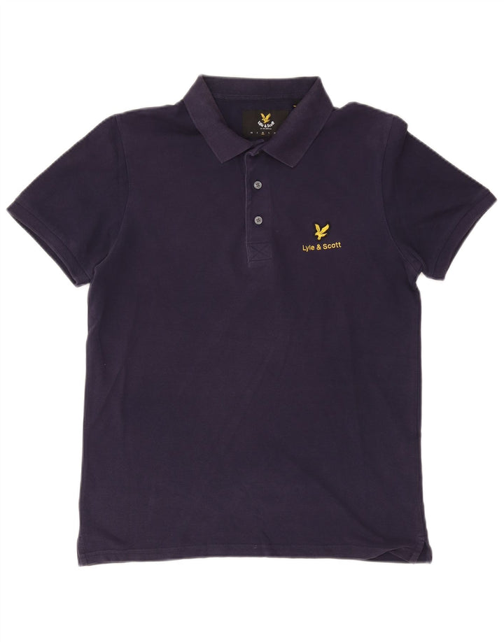 Tricou polo pentru bărbați Lyle & Scott, bumbac bleumarin mediu