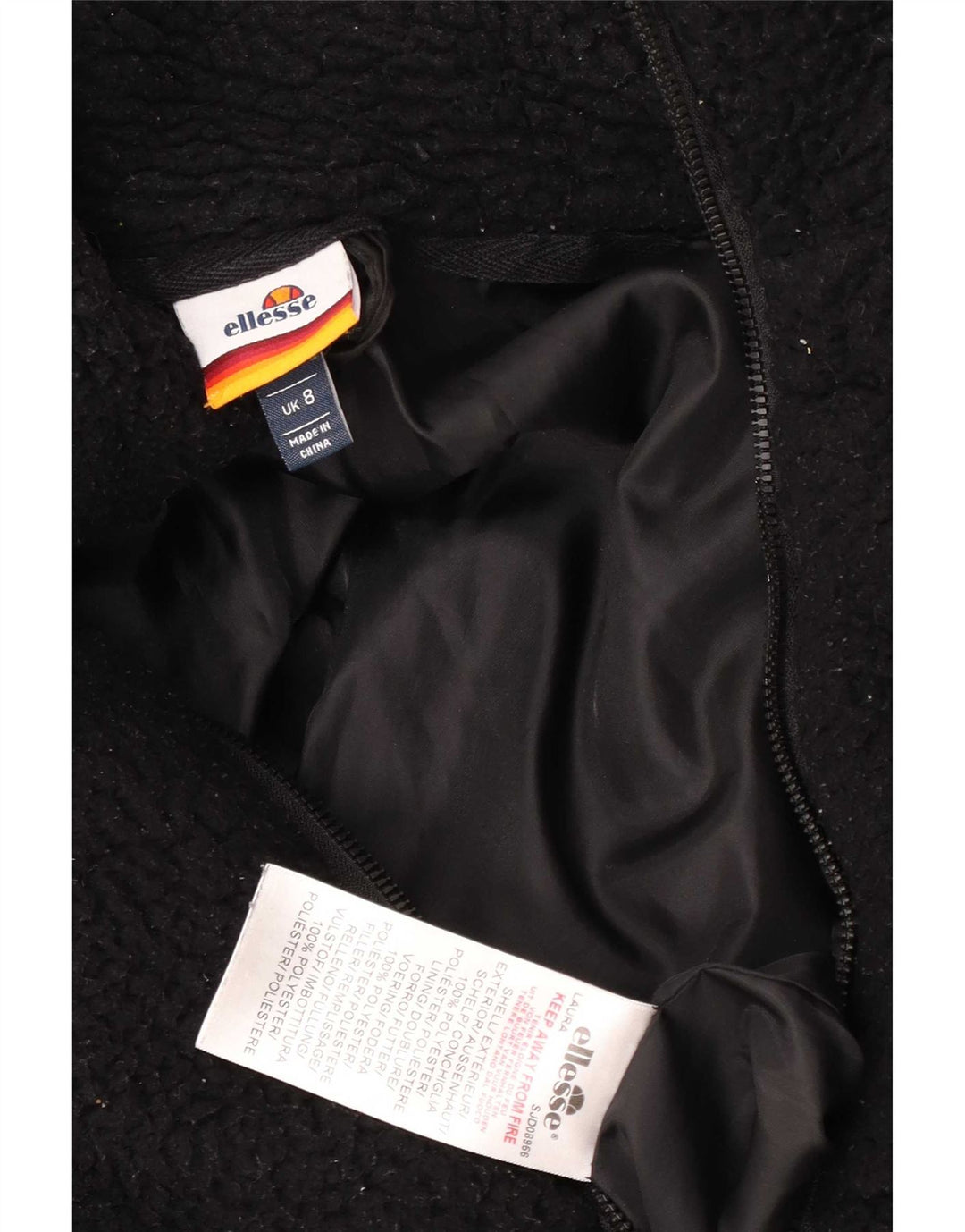 Jachetă polară supradimensionată pentru femei Ellesse UK 8 Poliester negru mic