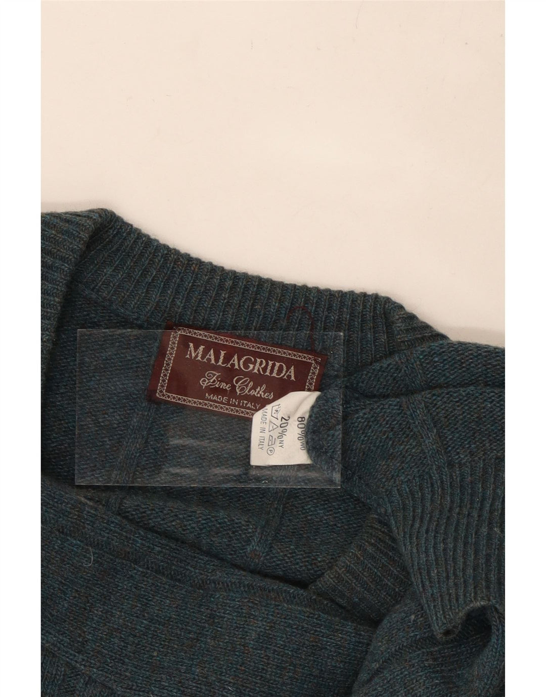 MALAGRIDA Pulover cu decolteu în V pentru bărbați, lână verde mare