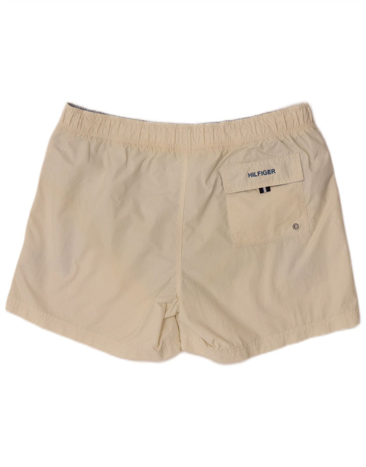 Pantaloni scurți de înot Tommy Hilfiger pentru bărbați, mari, alb, poliester color bloc